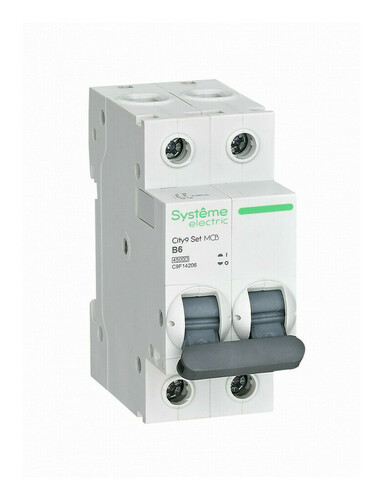 Автоматический выключатель Systeme Electric City9 Set 2P 6А (B) 4.5кА, C9F14206
