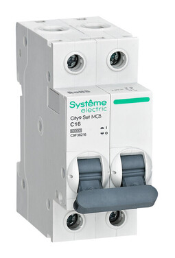 Автоматический выключатель Systeme Electric City9 Set 2P 16А (C) 6кА, C9F36216